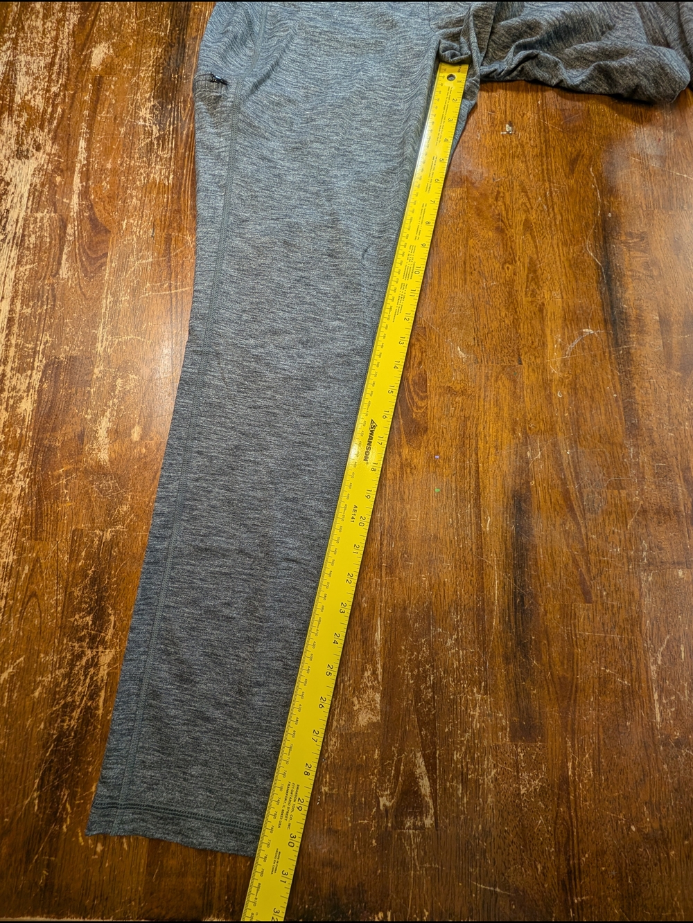 Duluth Trading Co Leggings Womens Medium Gray Activewear Athleisure Zip Pocket - Picture 2 of 7